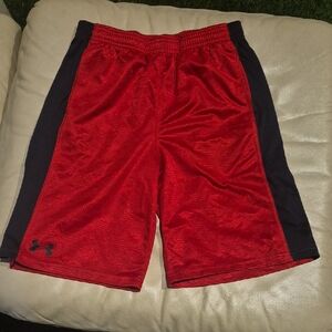 Under Armour Boys Athletic Shorts in Red and Black